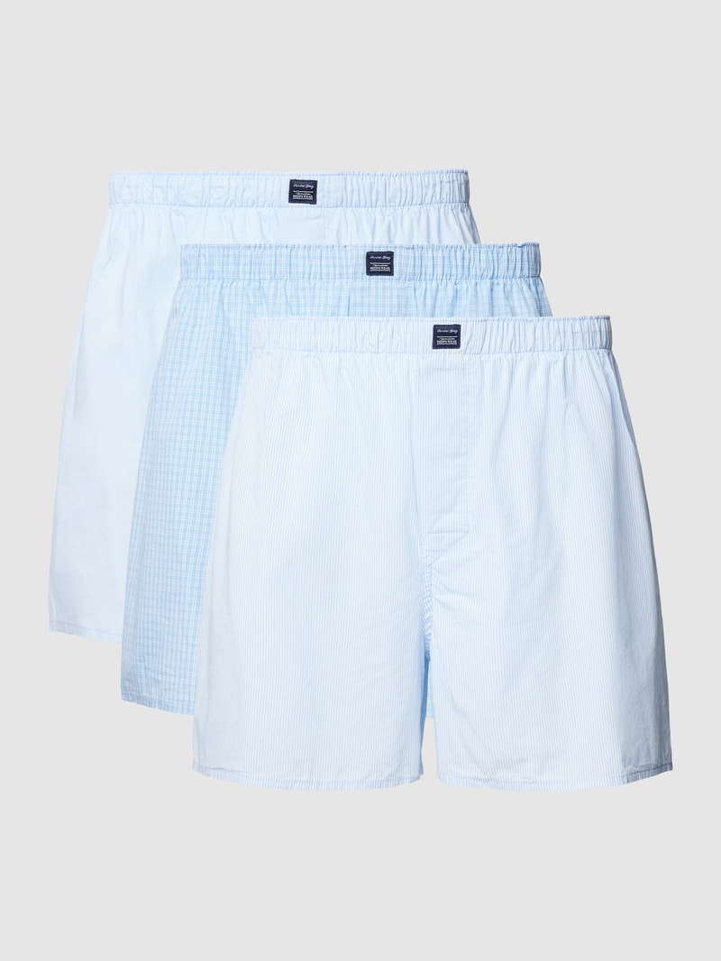 Boxershorts mit Label-Patch im 3er-Pack in hellblau