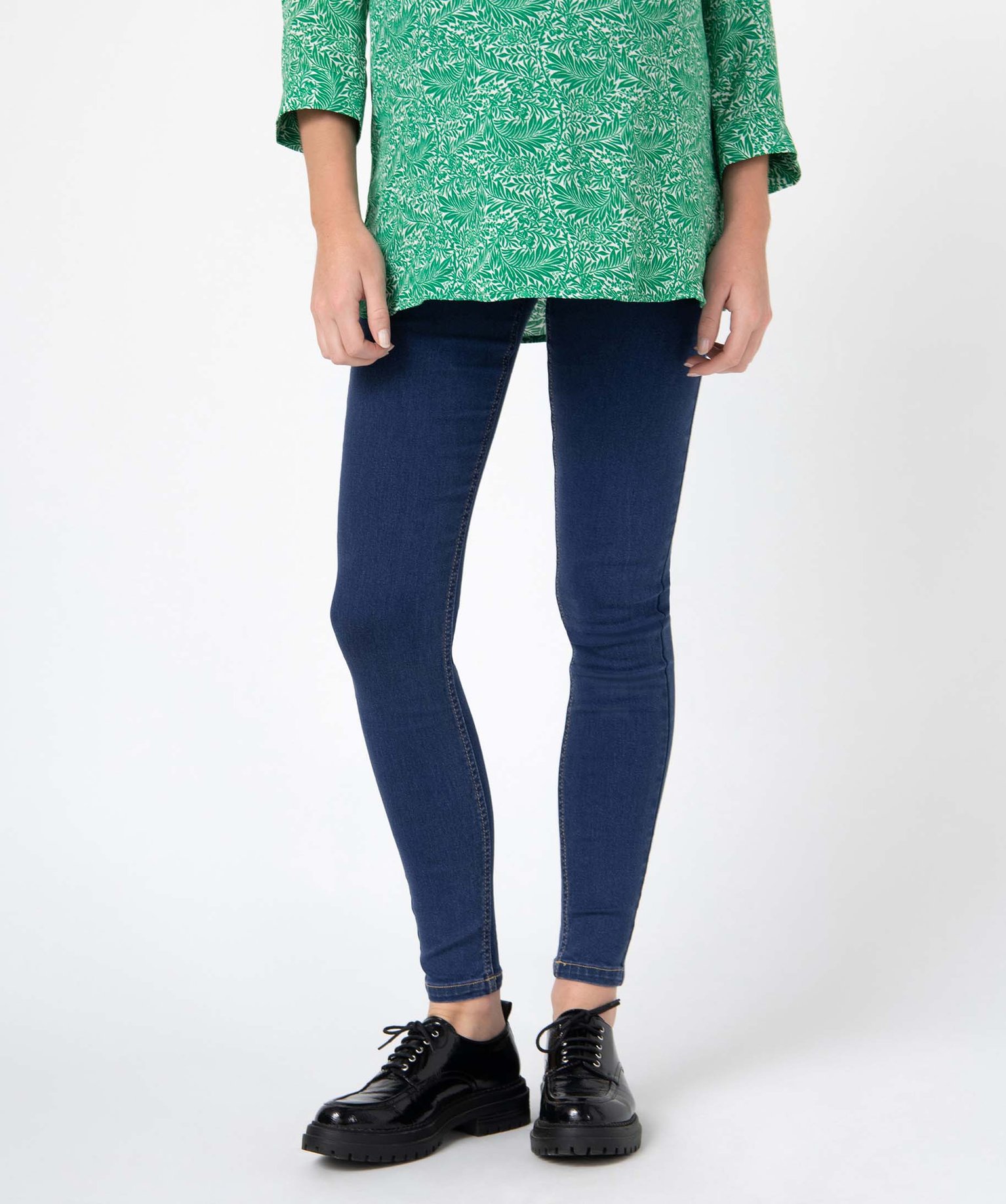 Jean de grossesse coupe Skinny avec bandeau bas stone | GEMO