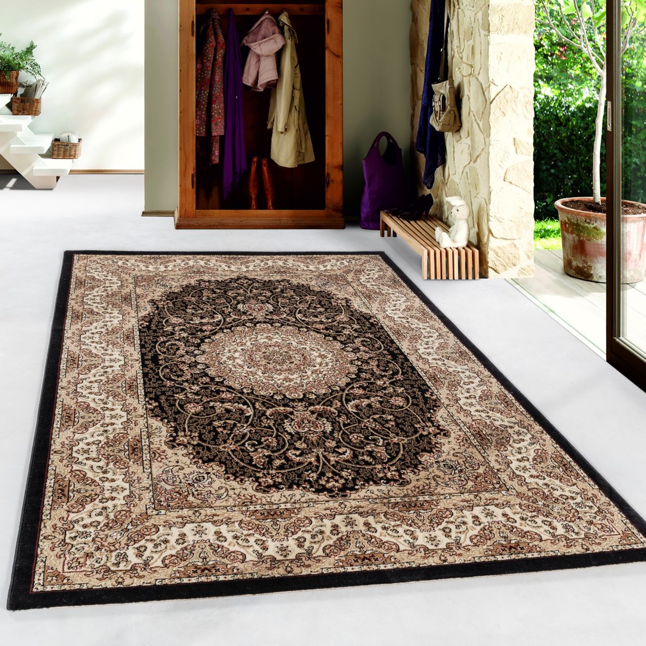 Ayyildiz Teppich, KASHMIR 2606, BLACK, 160 x 230 cm