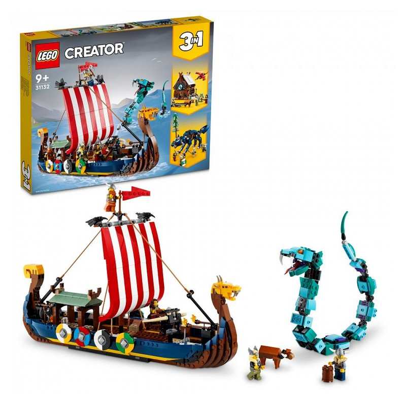 31132 Le bateau viking et le serpent de midgard LEGO Creator