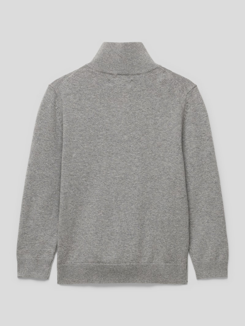 Strickpullover mit Stehkragen Modell 'Harry' in mittelgrau meliert