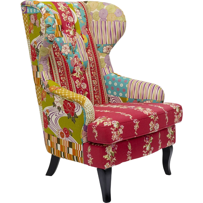 KARE Ohrensessel Patchwork Red