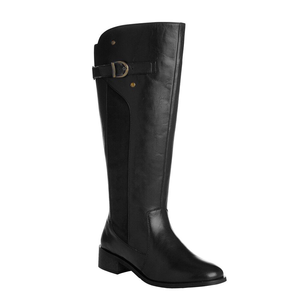 Bottes cavalières cuir mollets réglables