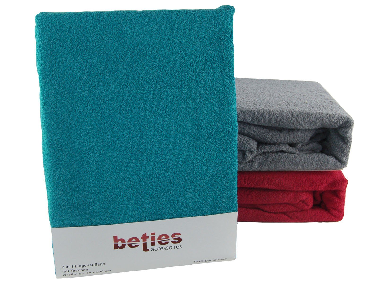 beties Liegenauflage Daylight, (Kein Set, Kein Set), 2 in1 Frottee Liegenauflage ca. 70x200 cm umwandelbar in eine Badetasche+Seitentaschen (anthrazit-grau)