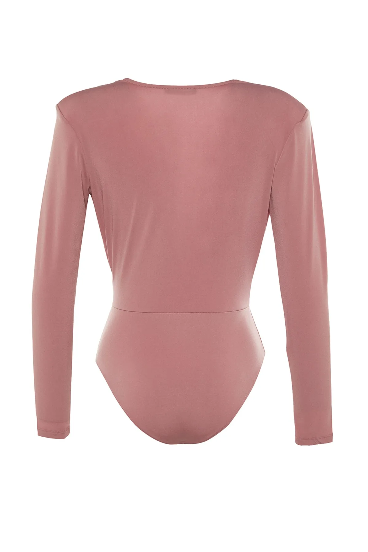 Trendyol Collection  Dried Rose Zweireihiger Strick-Body mit V-Kragen TPRAW22BD0161