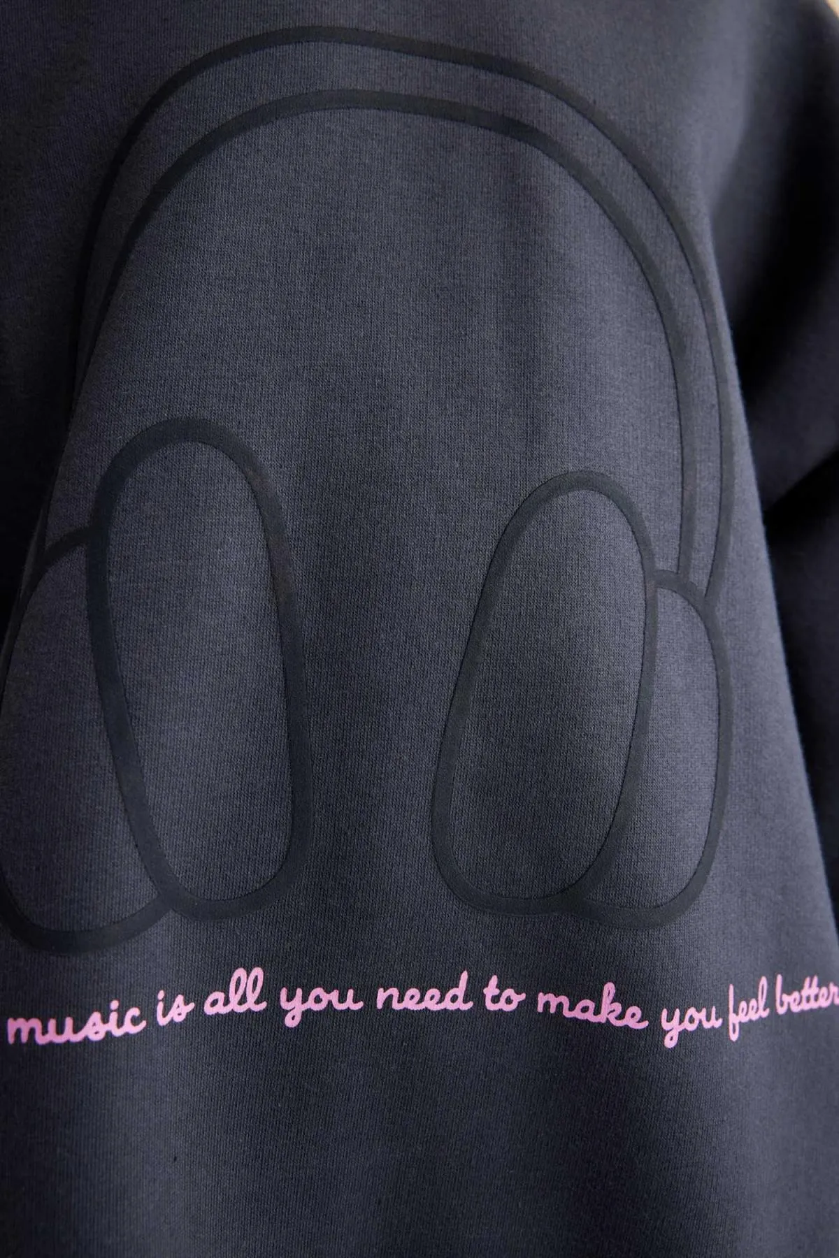 DeFacto  Dickes Kapuzen-Sweatshirt für Mädchen in Oversize-Passform mit weicher, flauschiger Innenseite