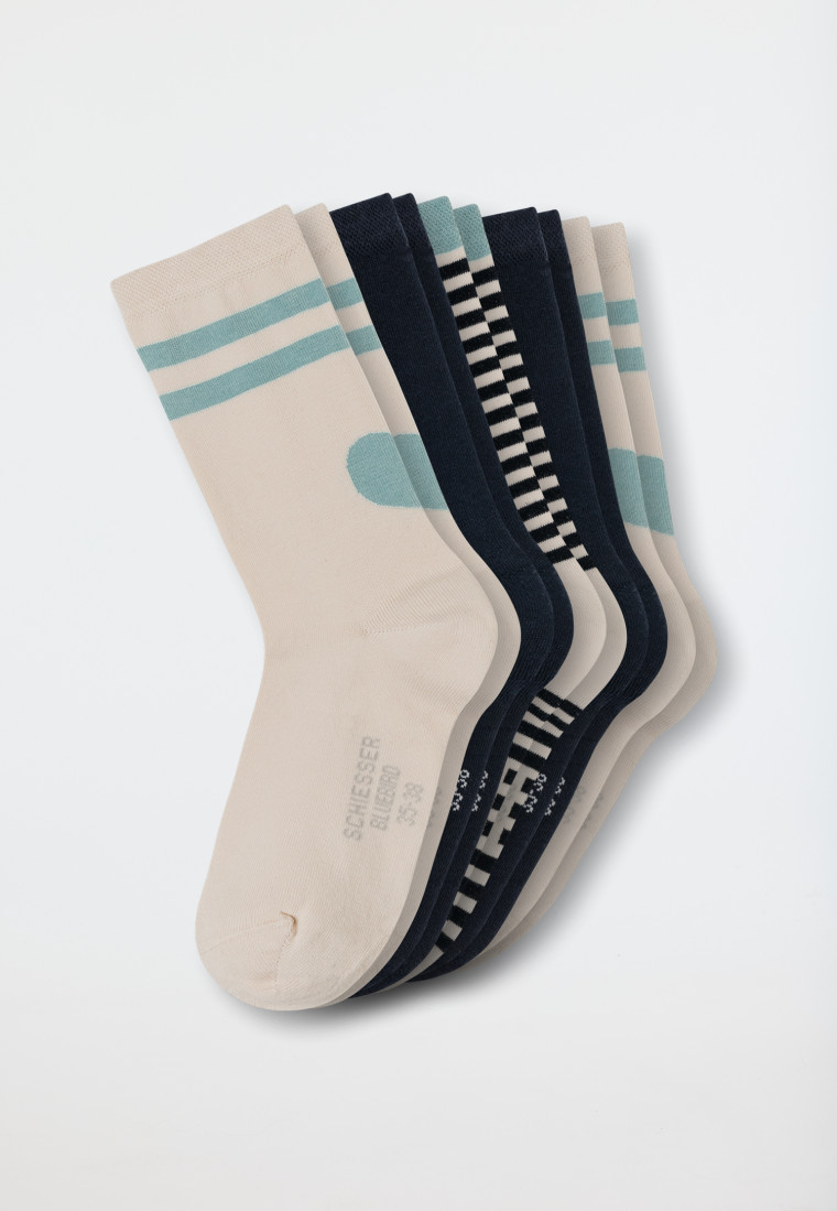 Damensocken 5er-Pack stay fresh uni/gemustert mehfarbig - Bluebird