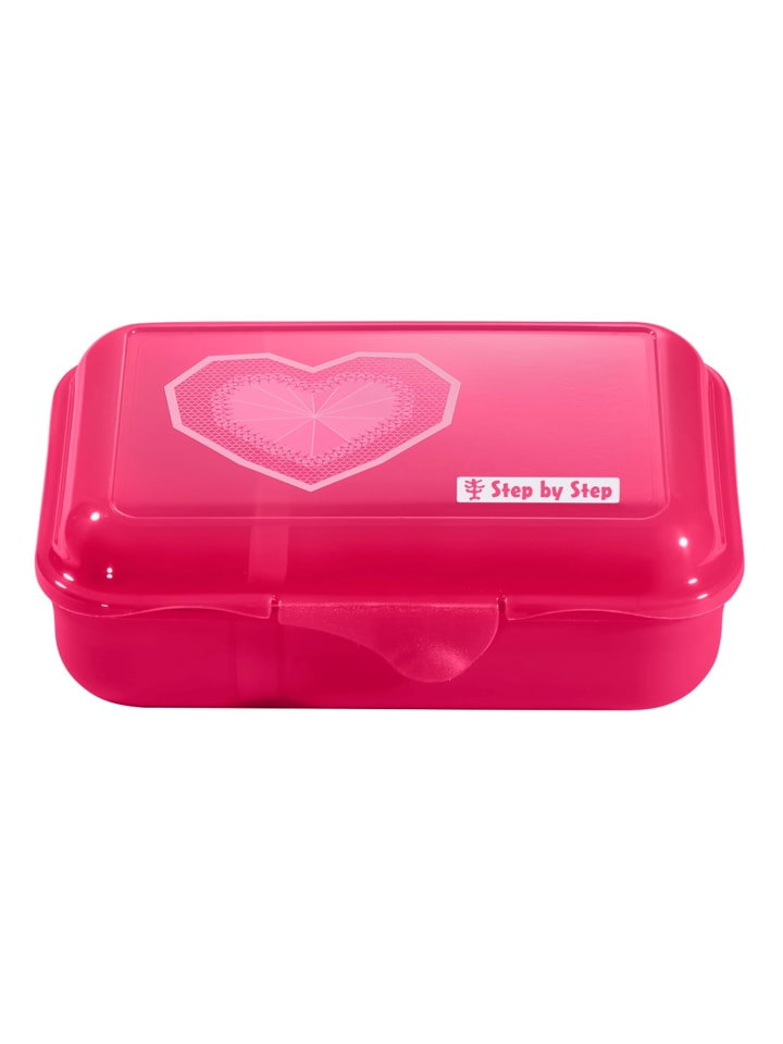 Step by Step Brotzeitbox, mit Klickverschluss in Glitter Heart Hazle, Rosa günstig kaufen onesize