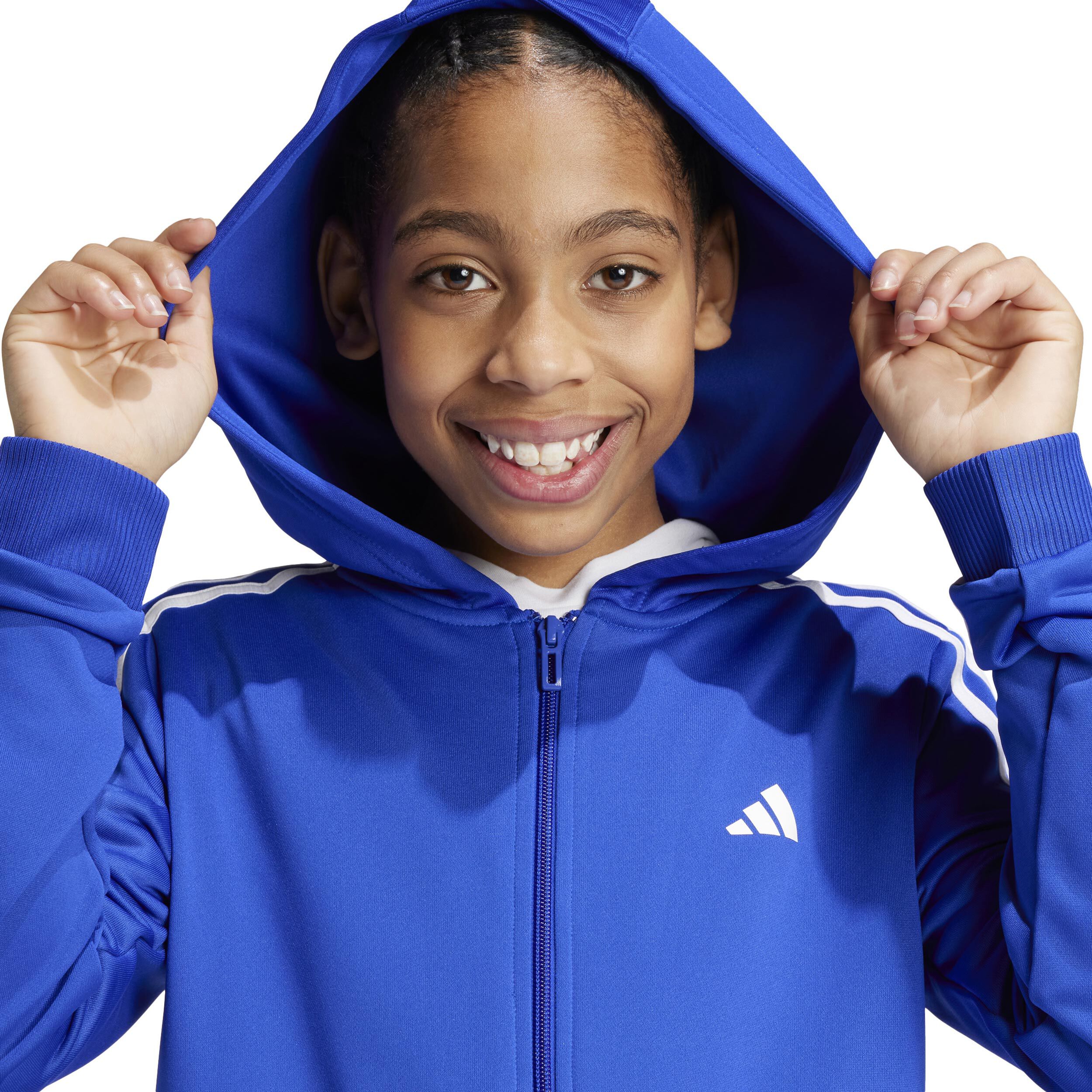 Training Essentials 3 Stripes Sweatjacke Kinder - Blau, Weiß