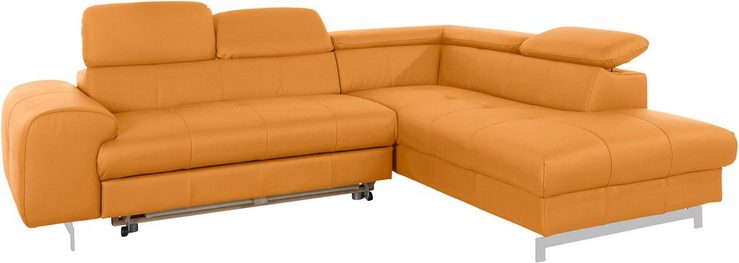 COTTA Ecksofa Chef, mit Kopfteilverstellung, wahlweise mit Bettfunktion