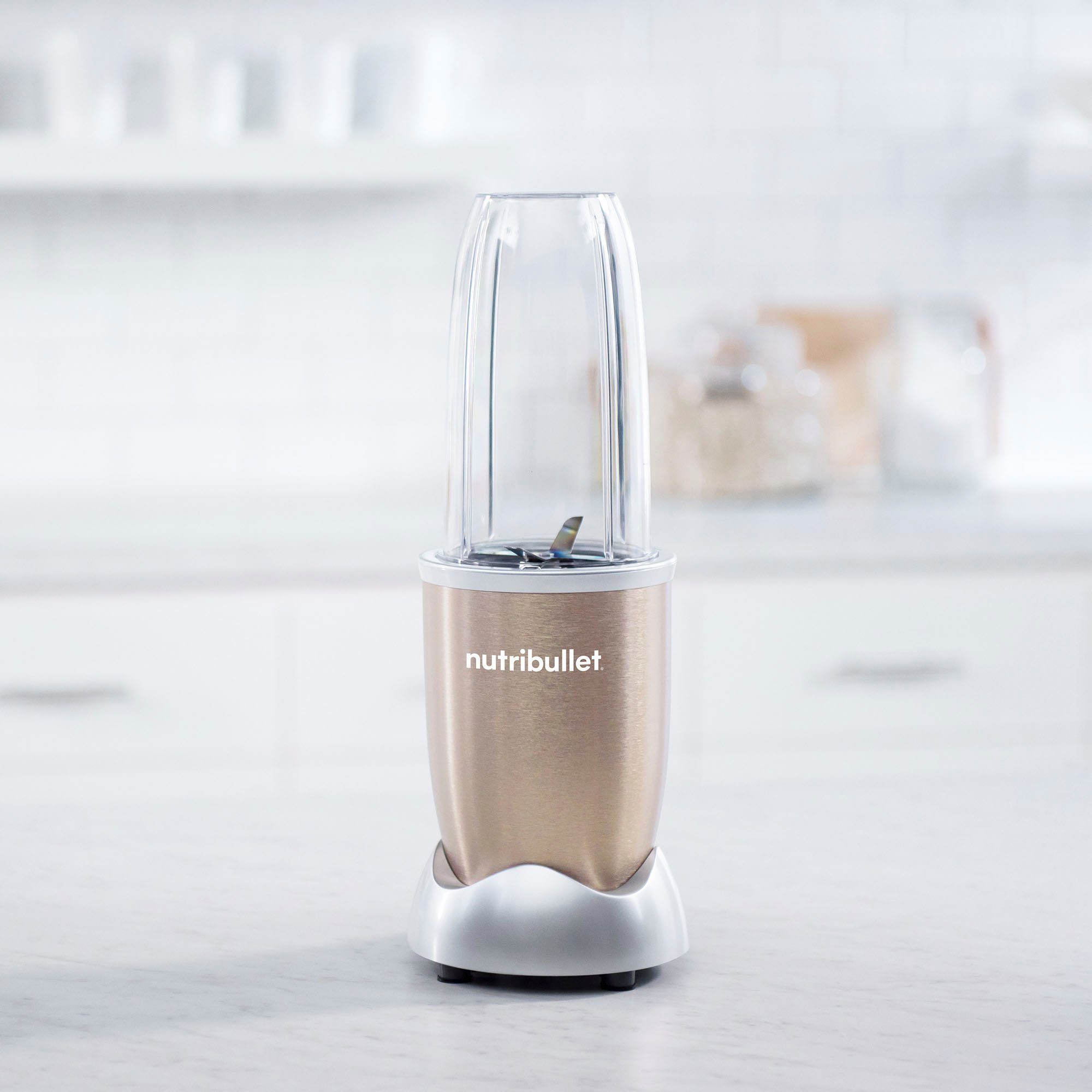 nutribullet Smoothie-Maker NB907CP, 900 W, Standmixer, Multifunktionsmixer inkl. 2 Trinkbecher, Champagner