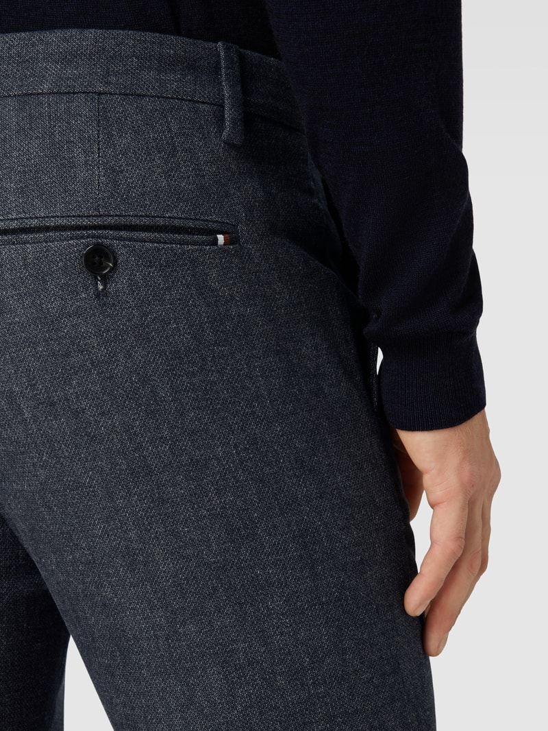 Chino mit Strukturmuster Modell 'Bleeker' in marineblau