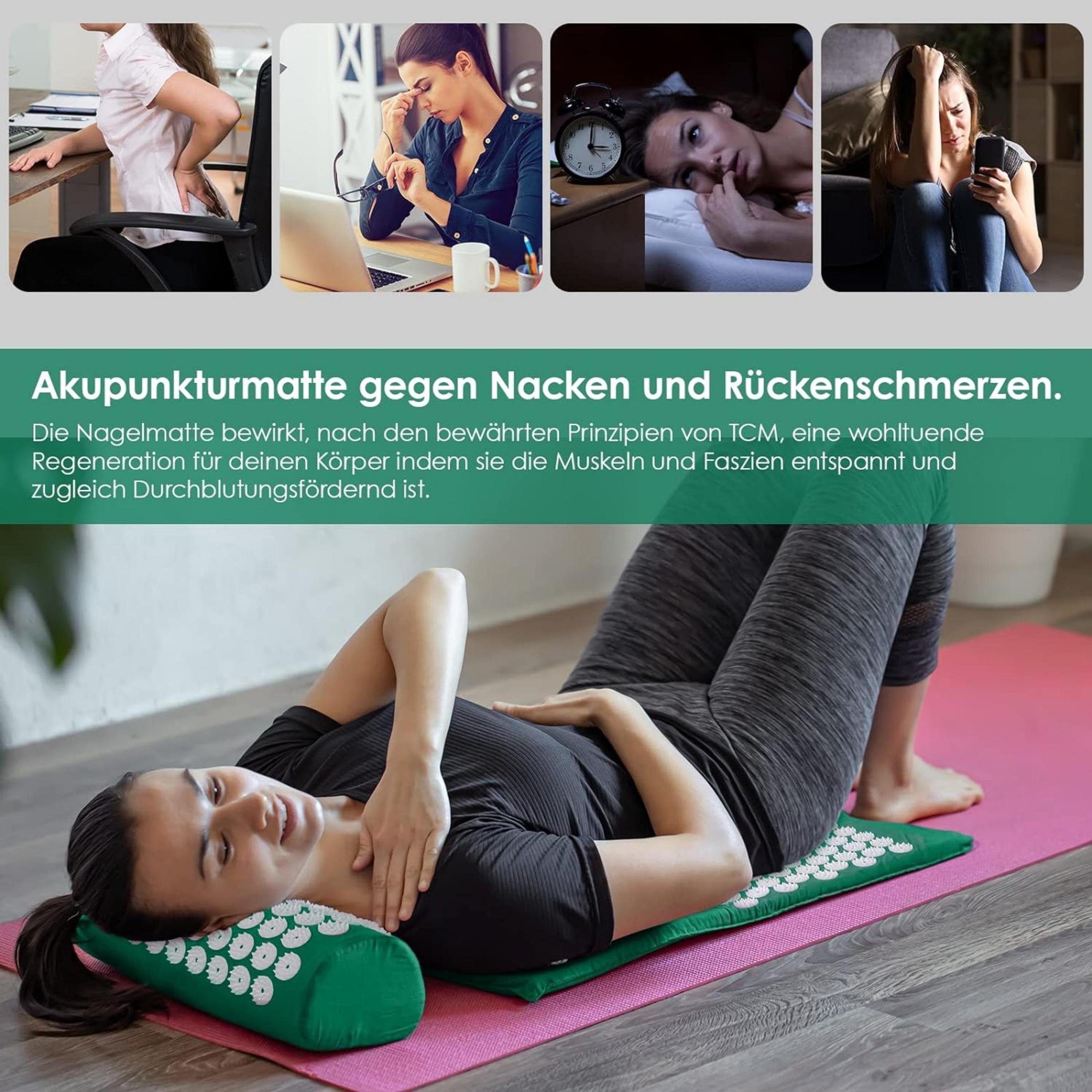 Coonoor Akupressurmatte Massage Set - zur Erleichterung der Kopf-Nackenschmerzen