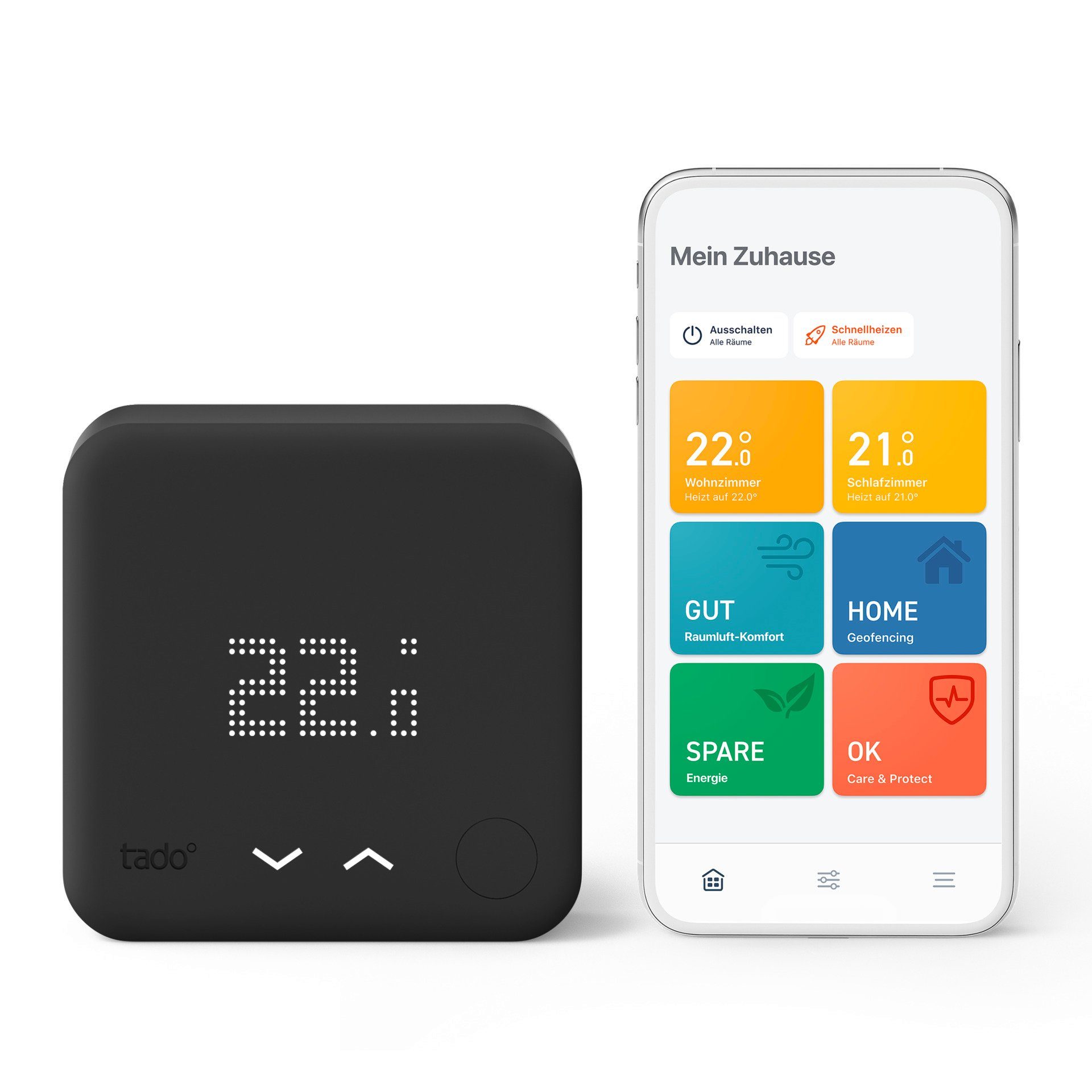 Tado Heizkörperthermostat Starter Kit mit 2 Smarten Thermostaten V3+ (Verkabelt) Fußbodenheiz.
