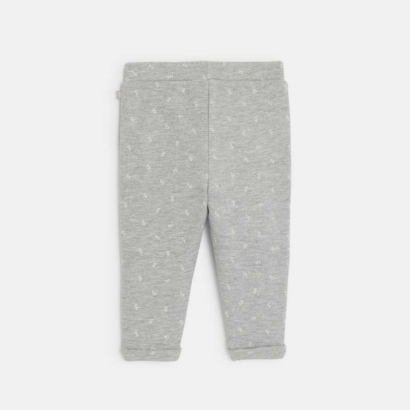 Pantalon molleton gris bébé fille