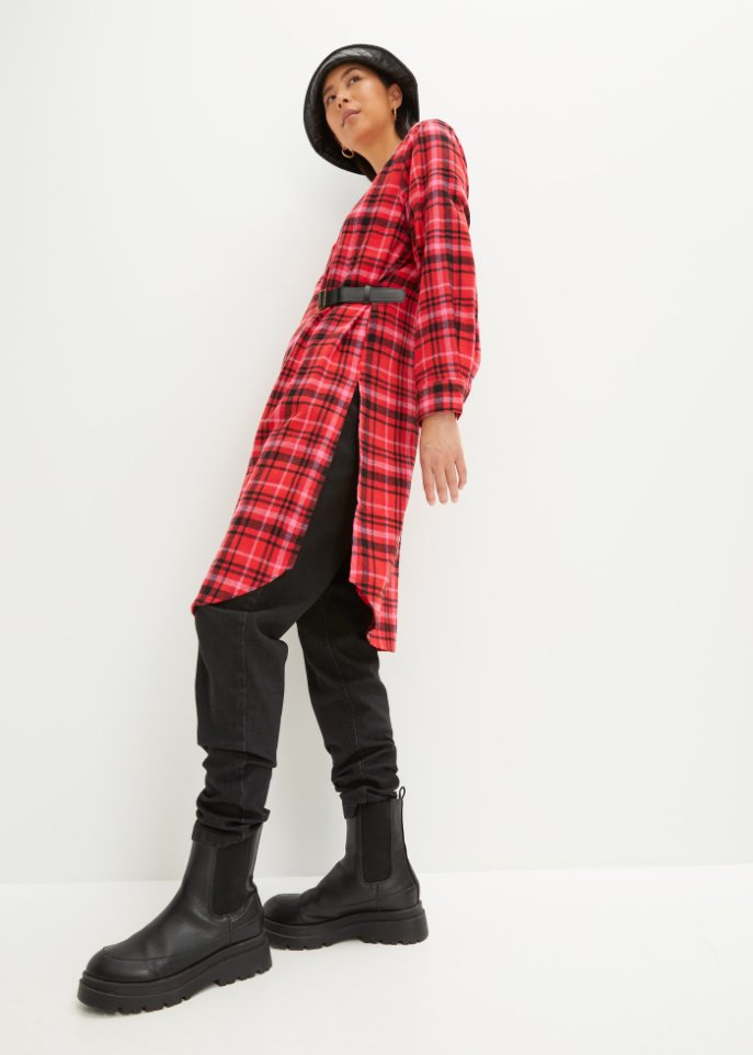 Karo-Longbluse