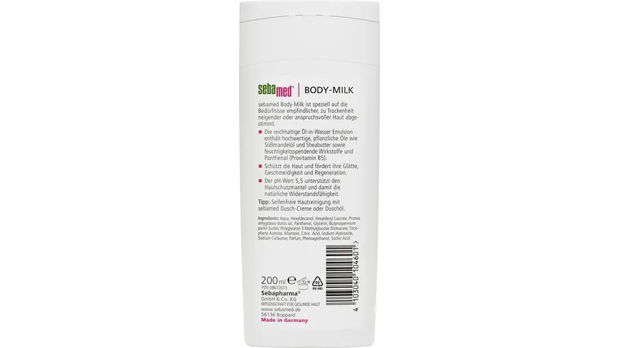 Sebamed Body Milk 200ml 200 ml