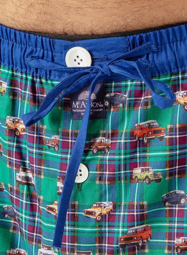 MC ALSON, Pyjamahose, Baumwolle, grün-blau gemustert