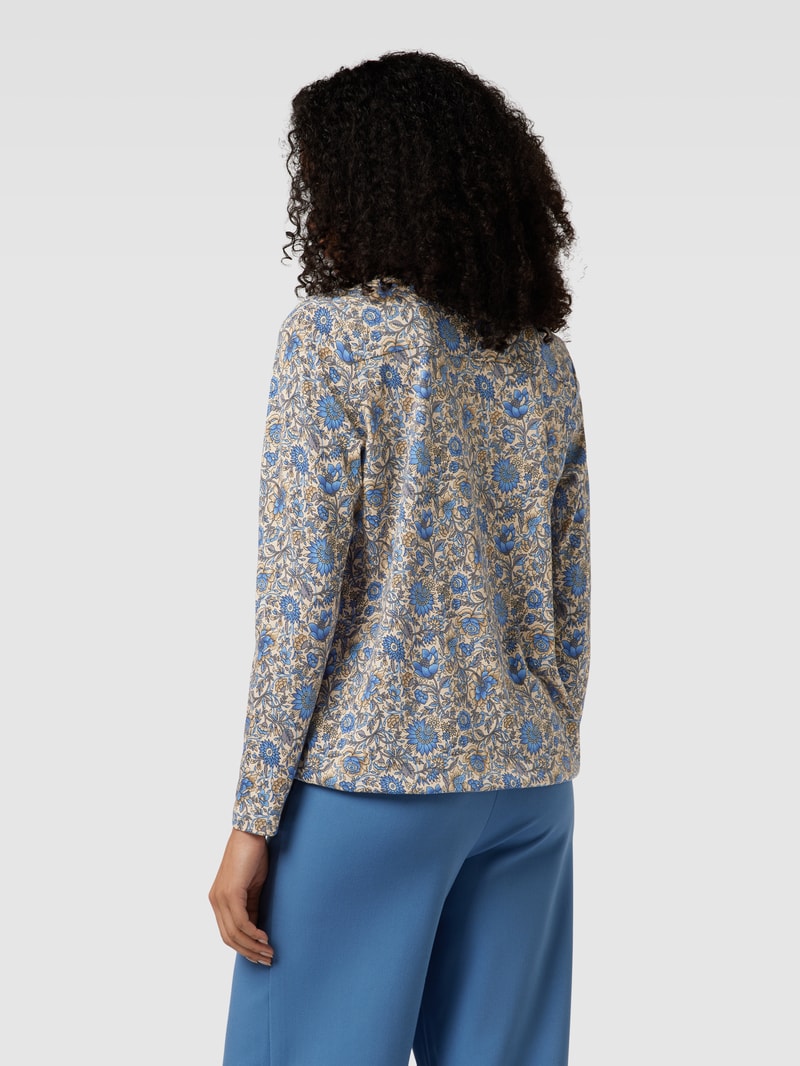 Blusenshirt mit floralem Allover-Muster Modell 'Felicity' in hellblau