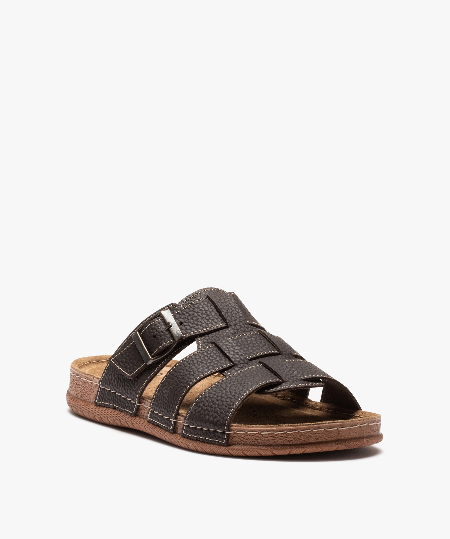 Mules homme ajustables à brides multiples marron | GEMO