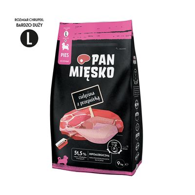 Pan Mięsko Large Puppy Kalb mit Wachteln