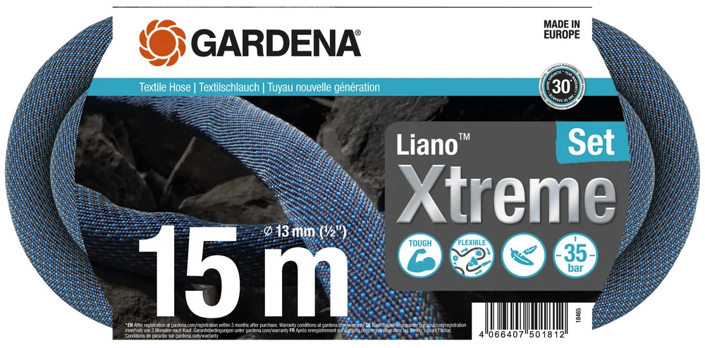 Гардена 18465-20 Текстилни сет Liano™ Xtreme 15м х 13мм, сет