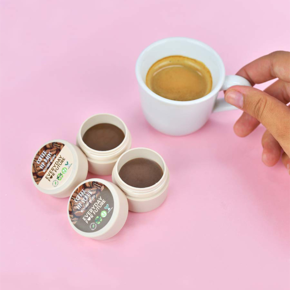 everyday for future Kit gommage + baume pour les lèvres au café Energie et nutrition Gommage/ Baume à lèvres