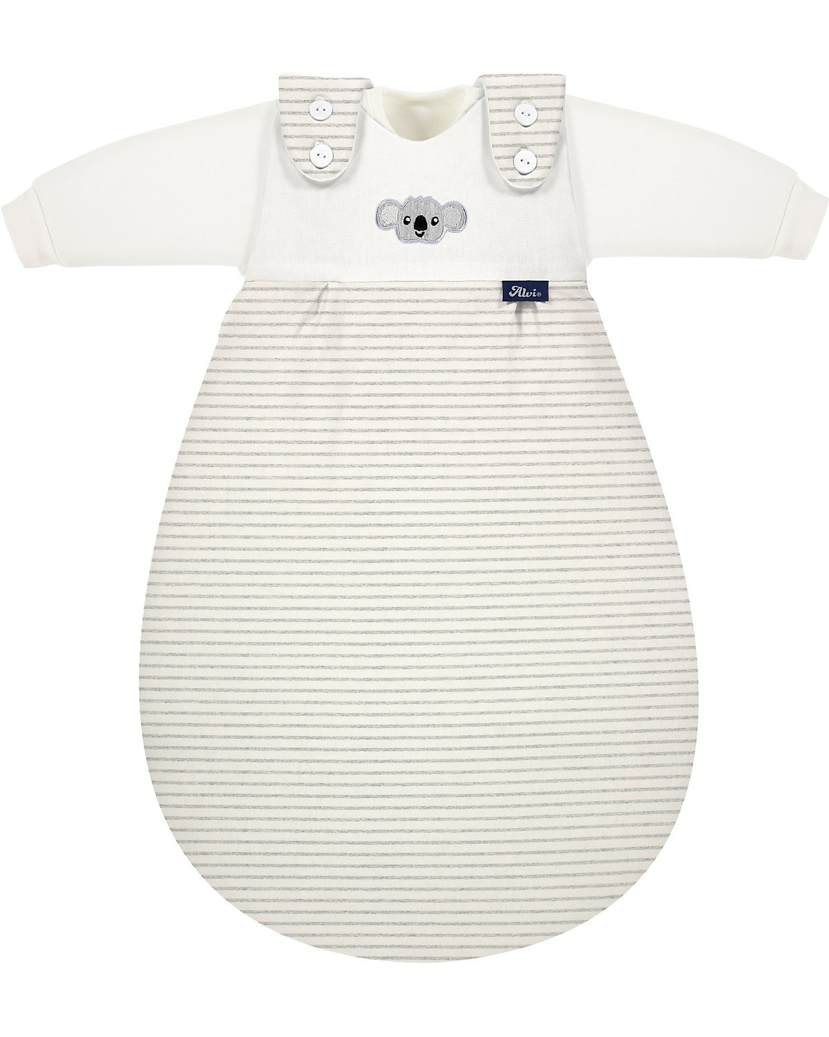 Baby-Mäxchen Schlafsack 3tlg. Bio Baumwolle - TOG 2,5 - Ringlets Koala gray, 80/86