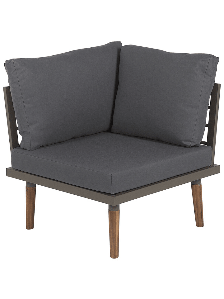 Beliani 7-tlg Lounge Set CORATO in Grau/Dunkler Holzfarbton/Heller Holzfarbton günstig kaufen onesize