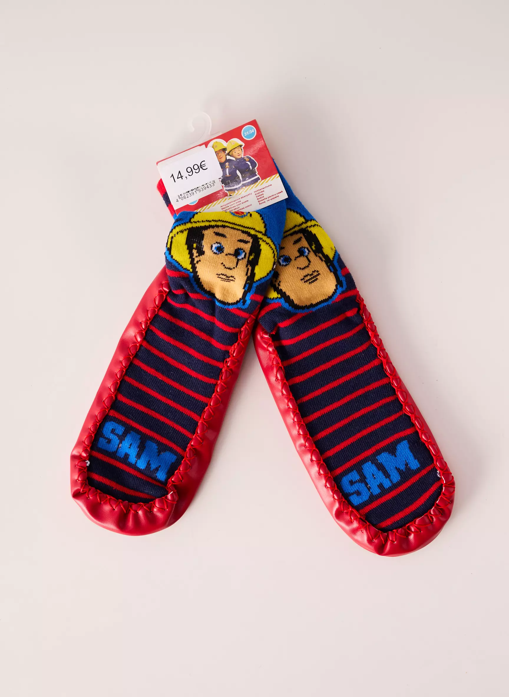 Sam Le Pompier Chaussons Garcon couleur rouge
