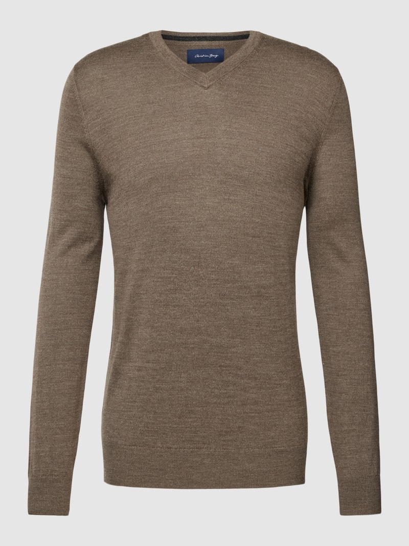 Strickpullover in taupe meliert