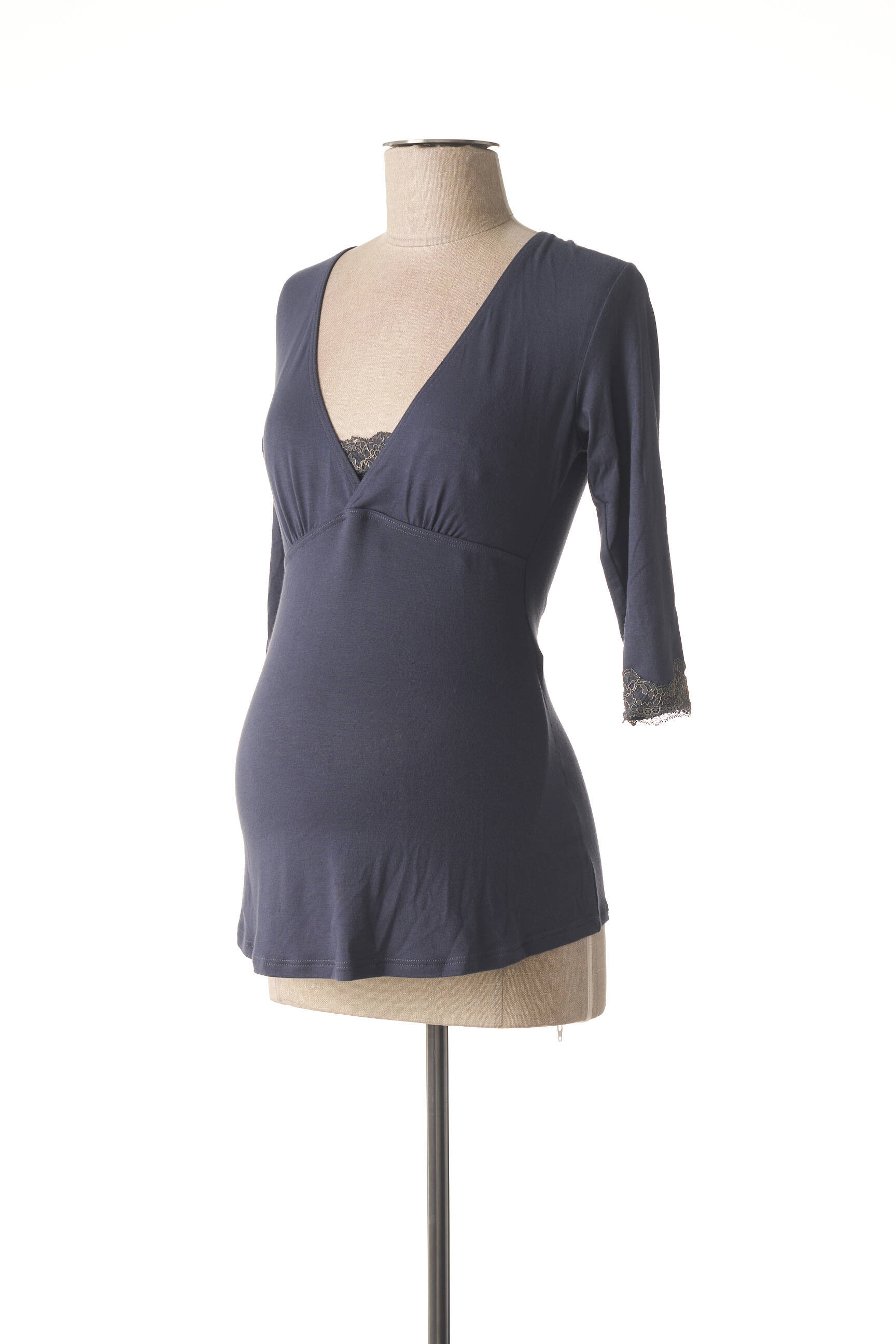 Cache Coeur Tshirtstops Maternite Femme couleur bleu
