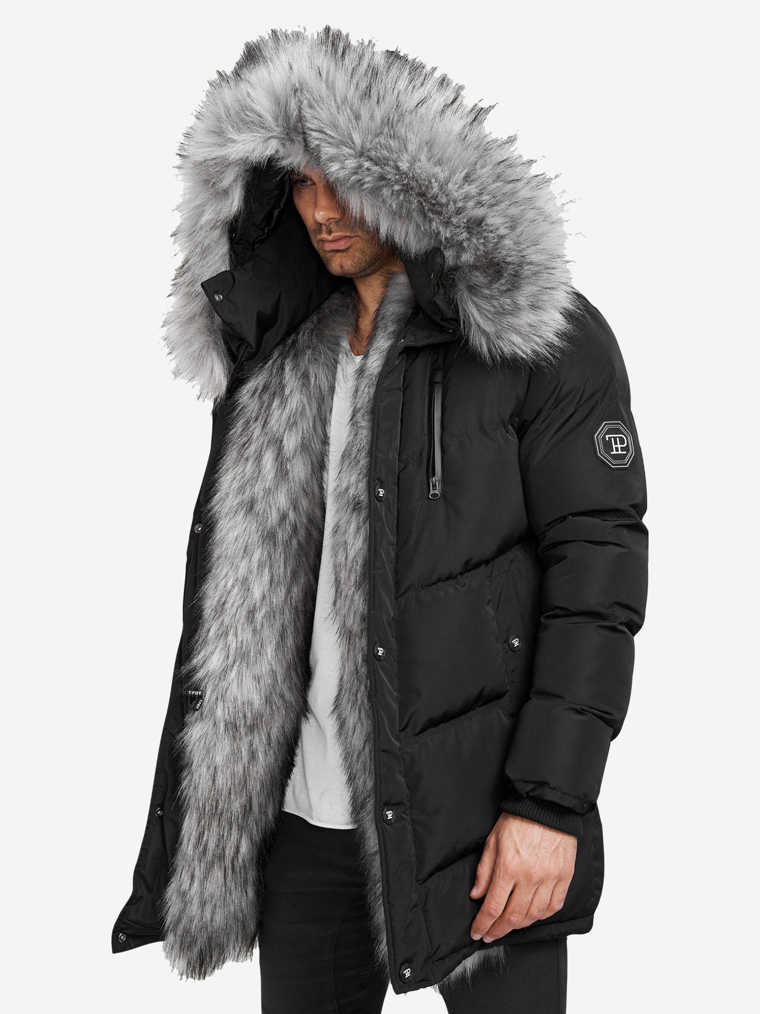 trueprodigy Winterjacke Zayn Stylische Kapuze mit Fellimitat