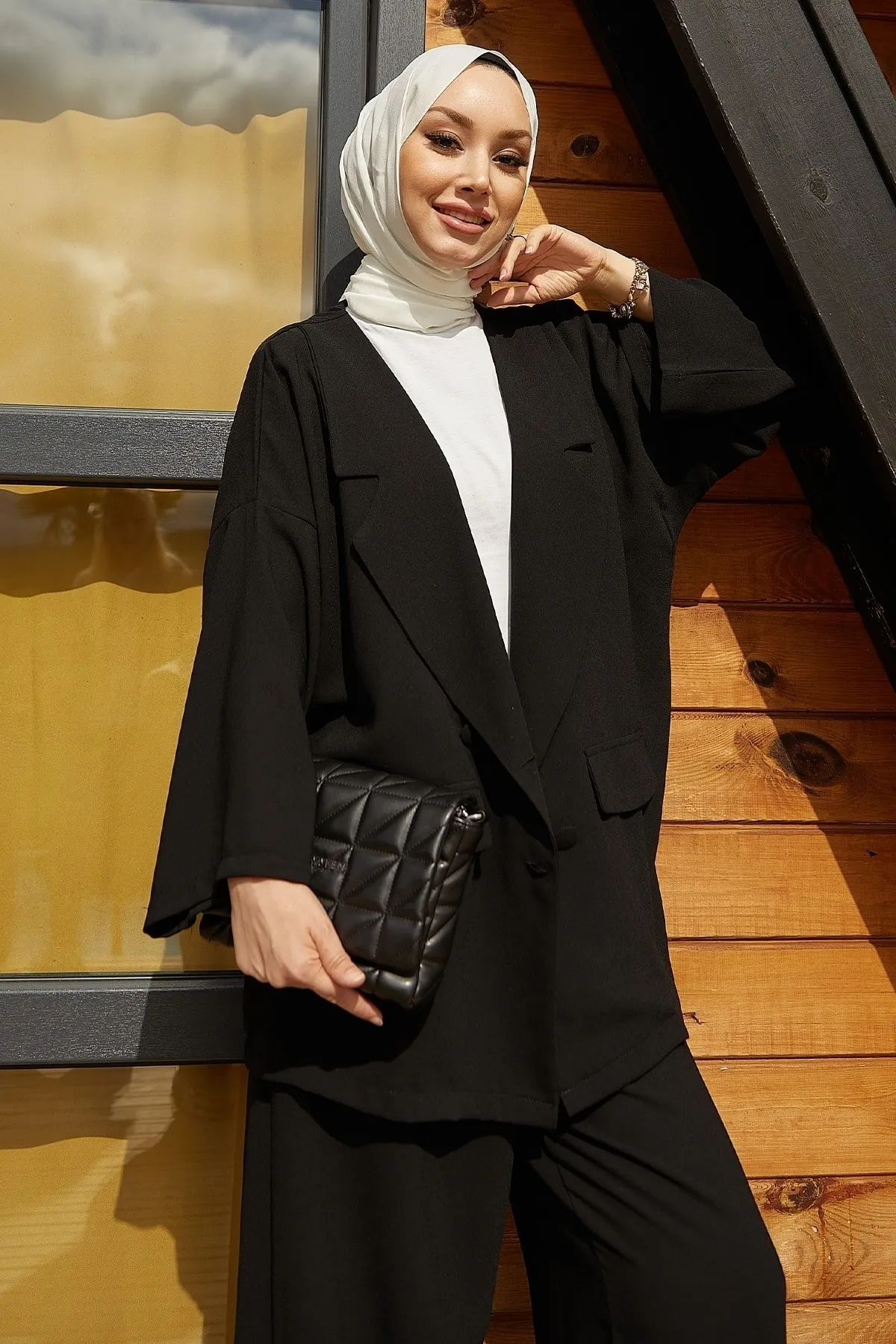 InStyle  Lika Oversize-Anzug mit Jacke – Schwarz