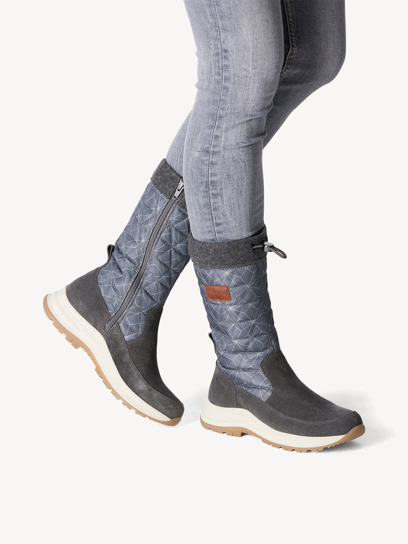 Bottine en cuir - gris