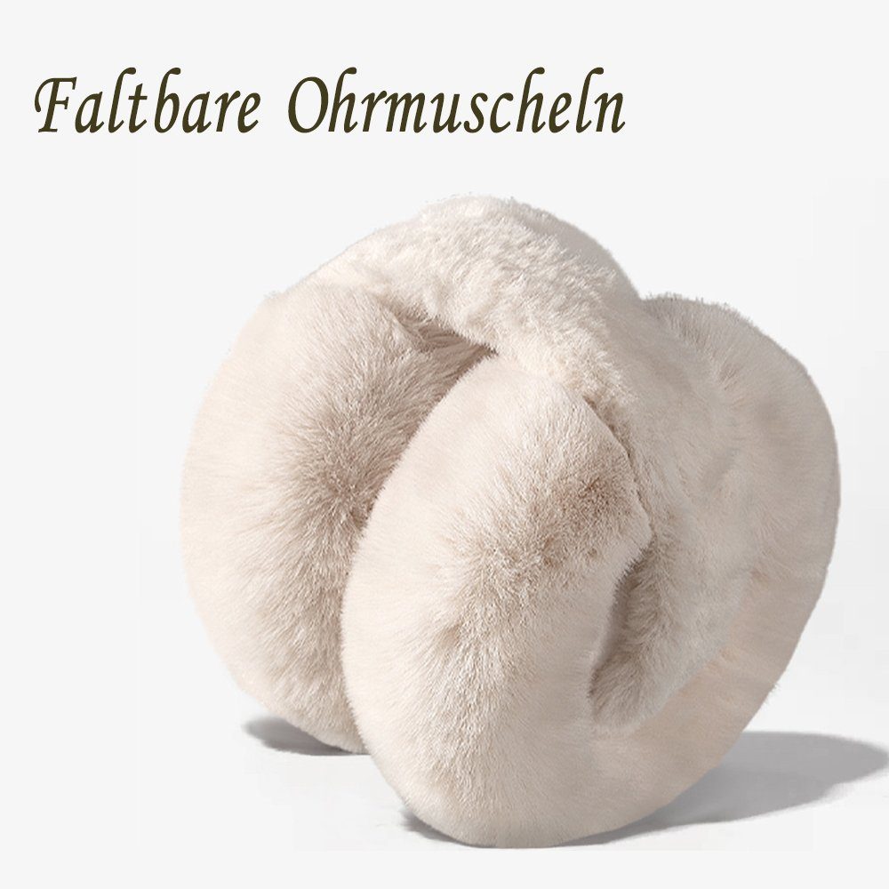 FYLA Ohrenwärmer Winter Ohrenwärmer,Winter Ohrenschützer Faltbare Plüsch Ohrenschützer (1-St., Faltbar) Passend für die meisten Kopfgrößen,warm halten