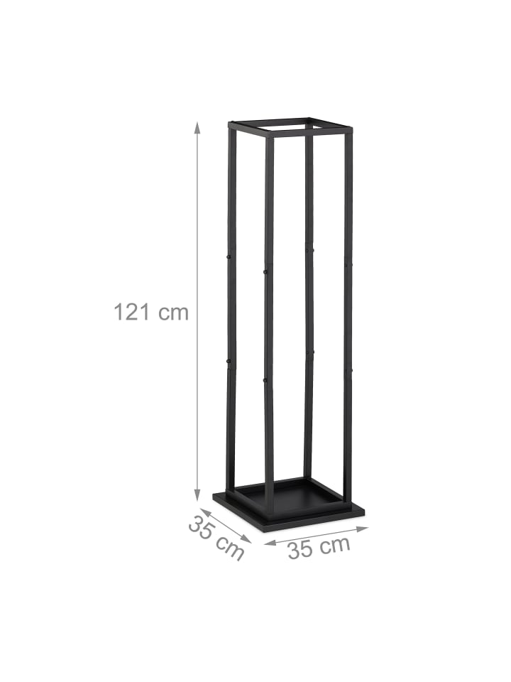 relaxdays Kaminholzregal in Schwarz - (B)35 x (H)121 x (T)35 cm günstig kaufen onesize