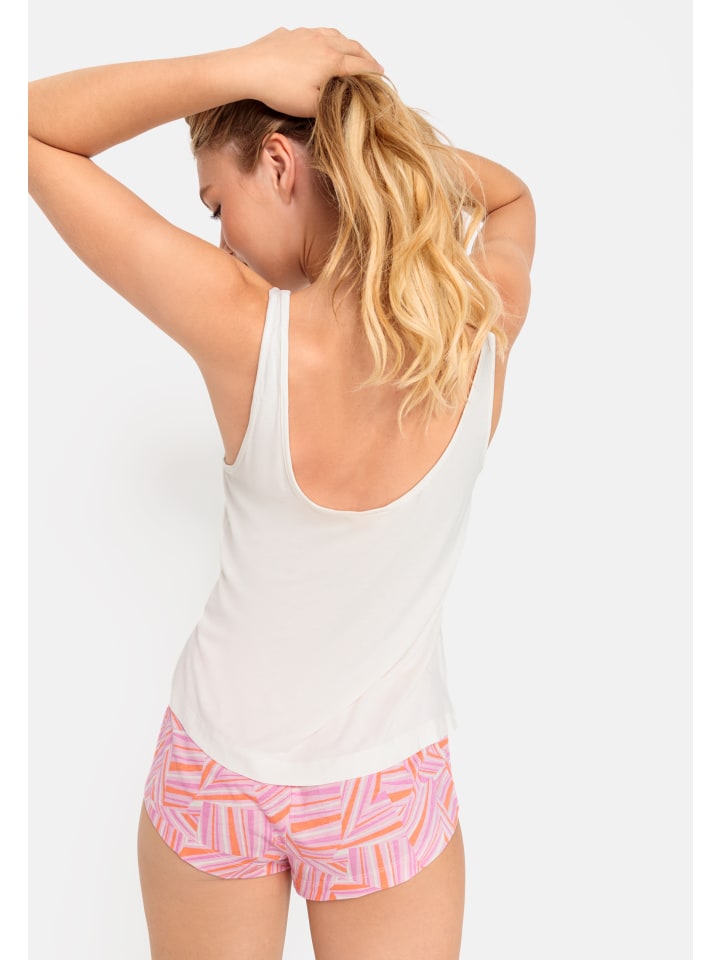 LSCN BY LASCANA Shorty in ecru, rosa-gemustert günstig kaufen