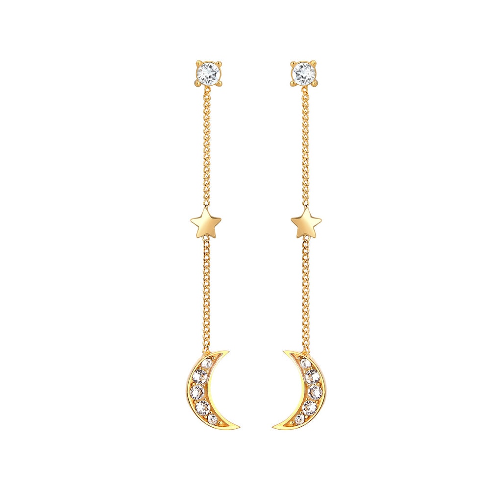 Elli Elli Boucles d'Oreilles Astro Étoile Demi-Lune Pendentif Boucles d'Oreilles Femme Boucles d'oreilles