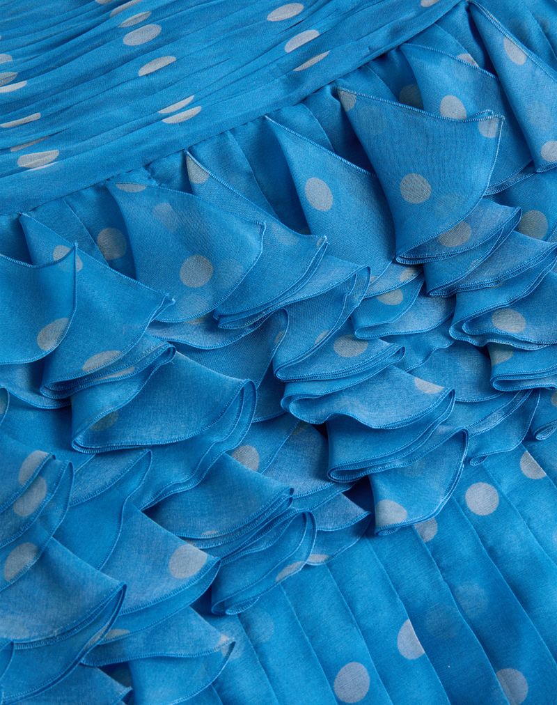 Plus-de-pois print chiffon lang kjole