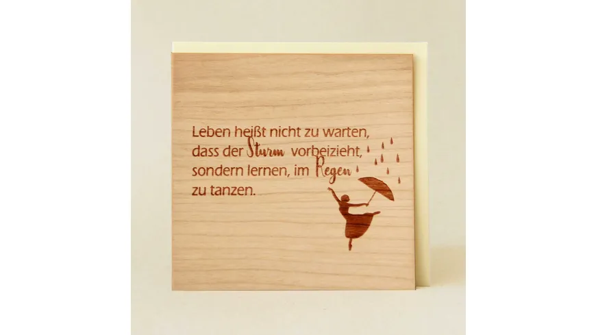 Original Holzgrußkarte - mit Spruch