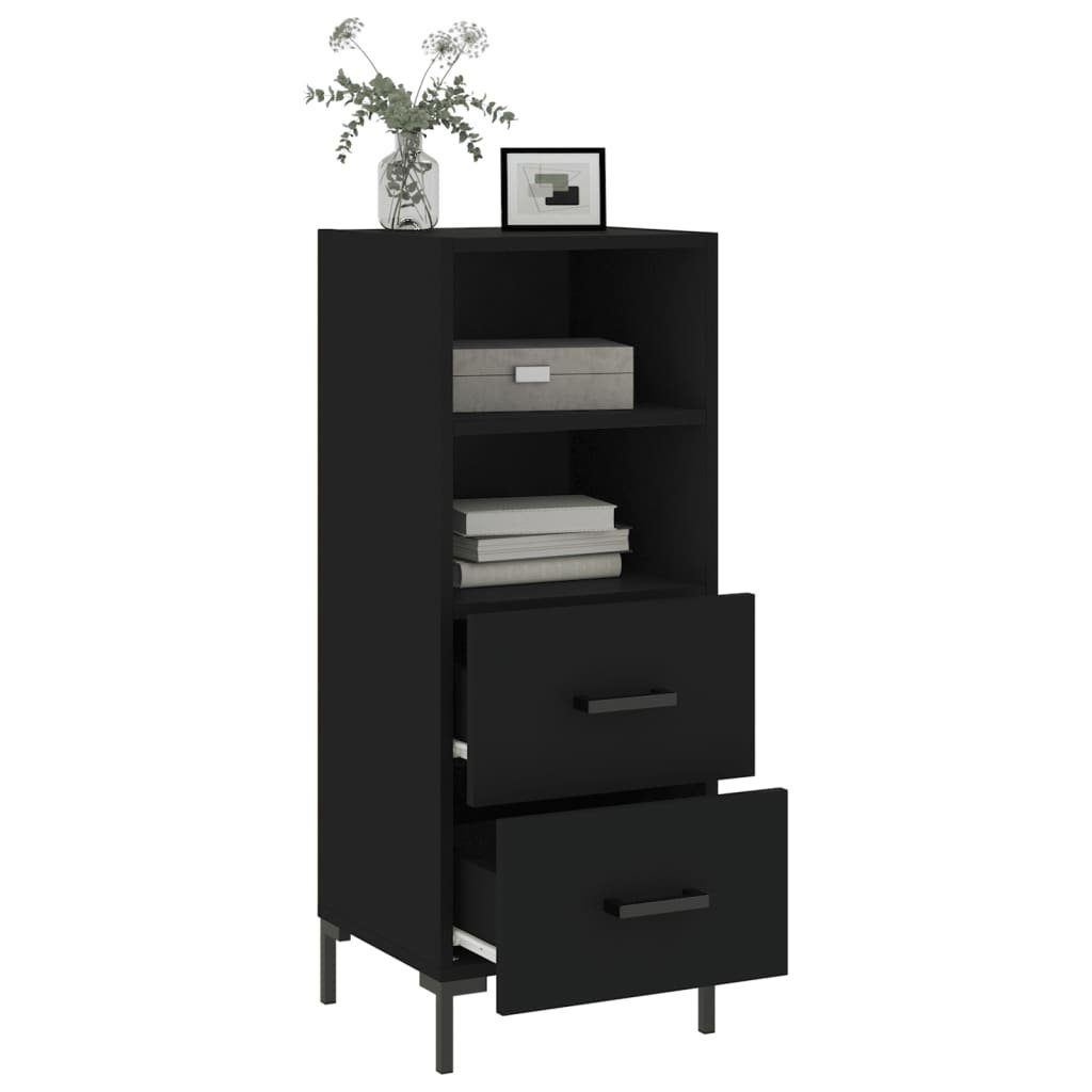 vidaXL Sideboard Sideboard Schwarz 34,5x34x90 cm Holzwerkstoff (1 St)