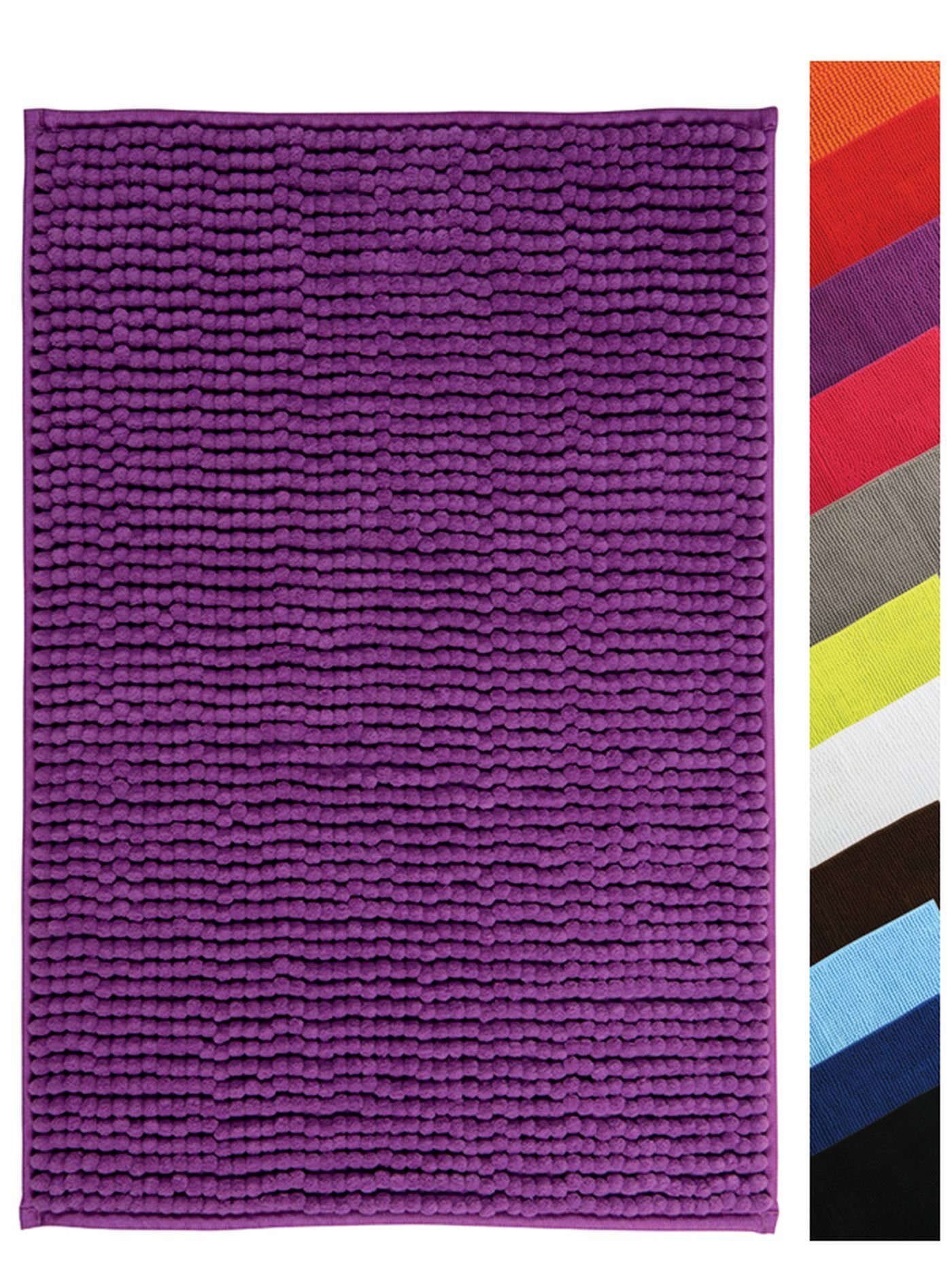 Badematte CHENILLE MSV, Höhe 12 mm, Badteppich, 100% Polyester Microfaser, Anti-Rutsch Beschichtung, mit praktischer Schlaufe zum Aufhängen, Waschbar 30°, Flauschig weich und warm, in 3 Größen erhältlich: 40 x 60, 50 x 80 und 60 x 90, viele angesagte