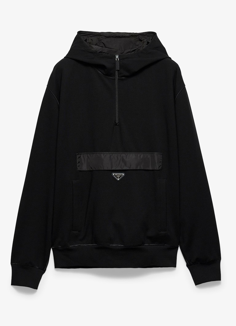 Prada Oversized hoodie with half zip