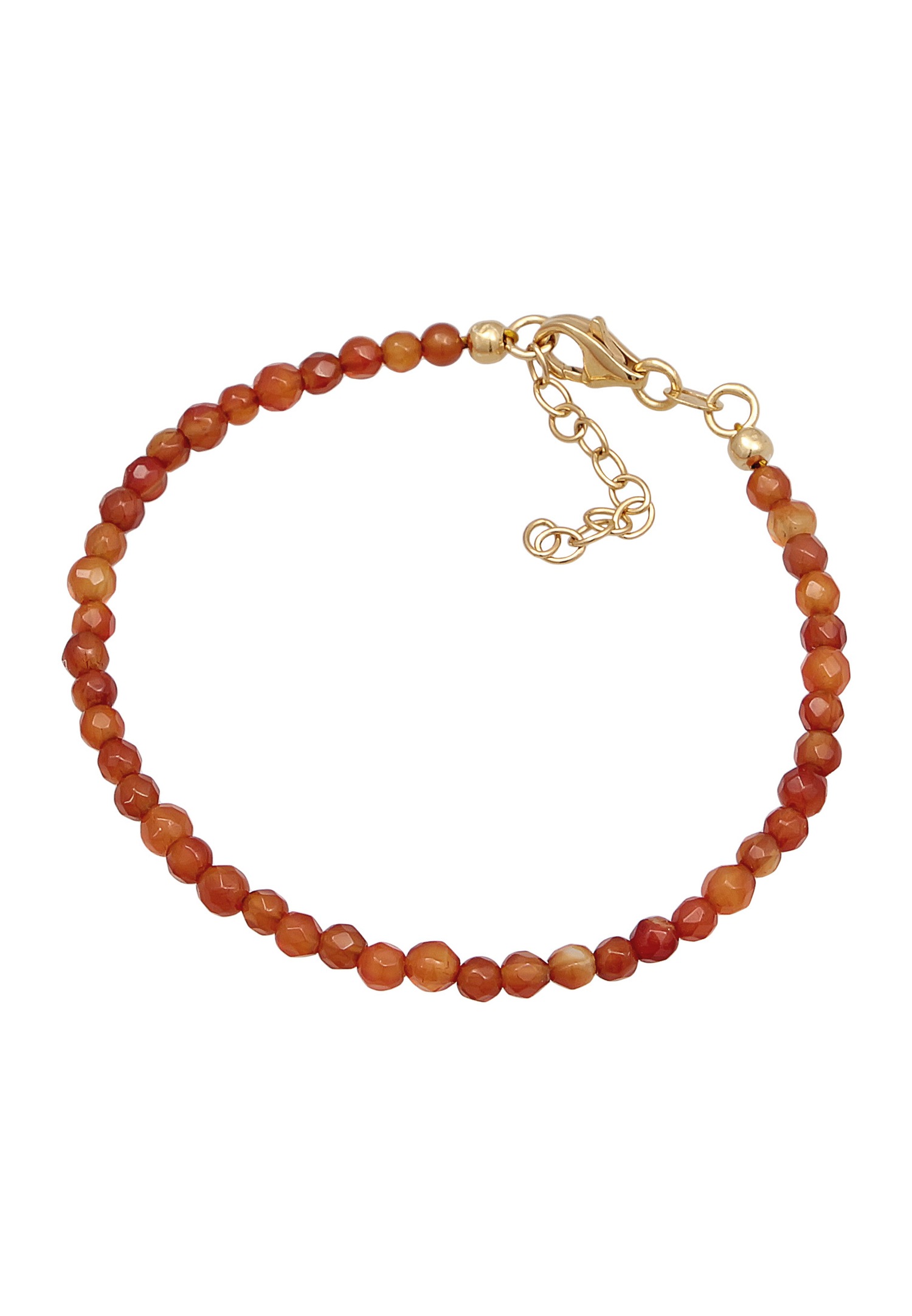 Collar Elli para mujer con cuentas brillantes y bolitas de ágata marrón en plata de ley 925 chapada en oro.