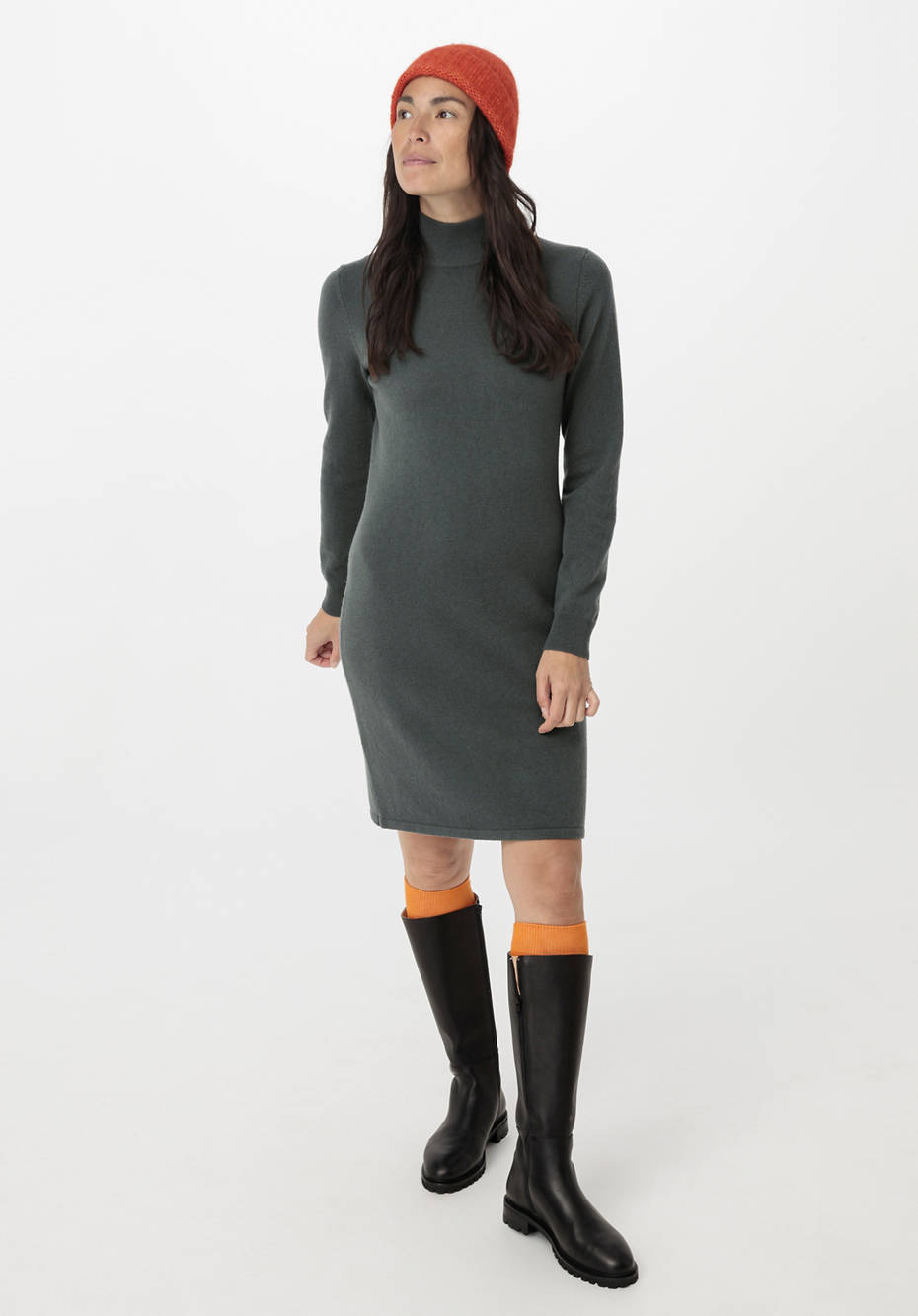 Strickkleid aus Bio-Merinowolle mit Kaschmir