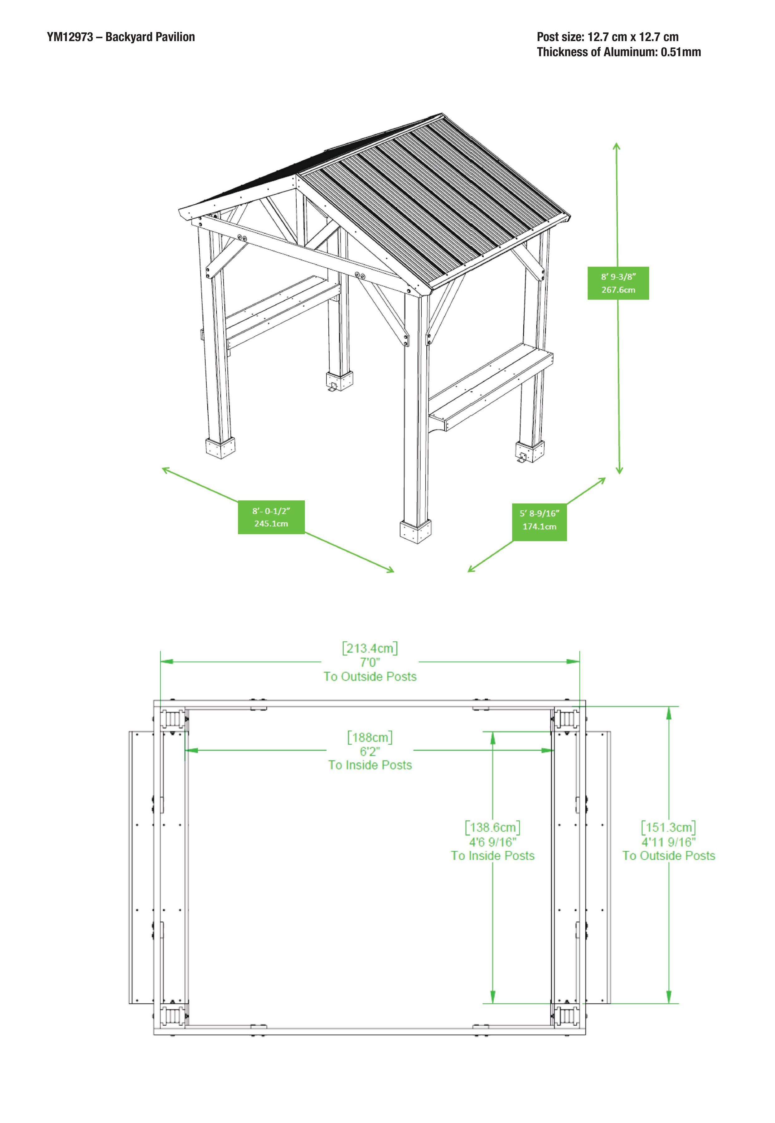 WESTMANN Grillpavillon Laval 6x7, BxT: 174x245 cm, mit Seitenablagen