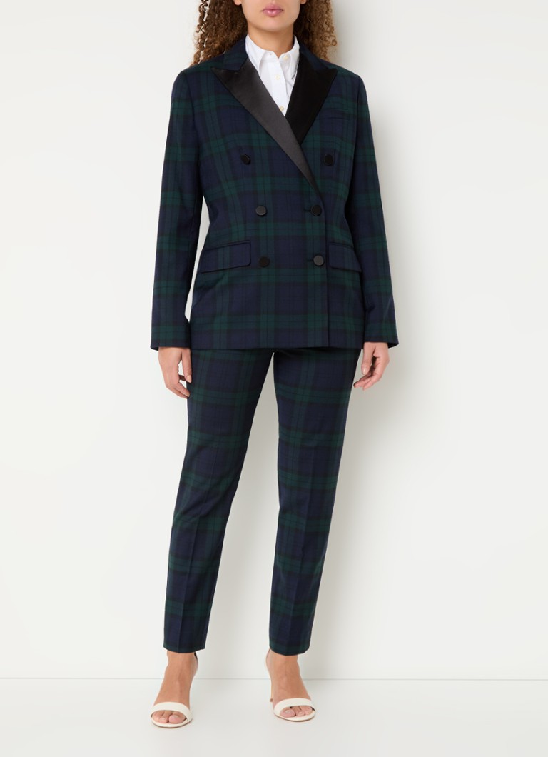 Sacou Ralph Lauren cu două rânduri de nasturi, cu model în carouri și buzunare cu clapă.