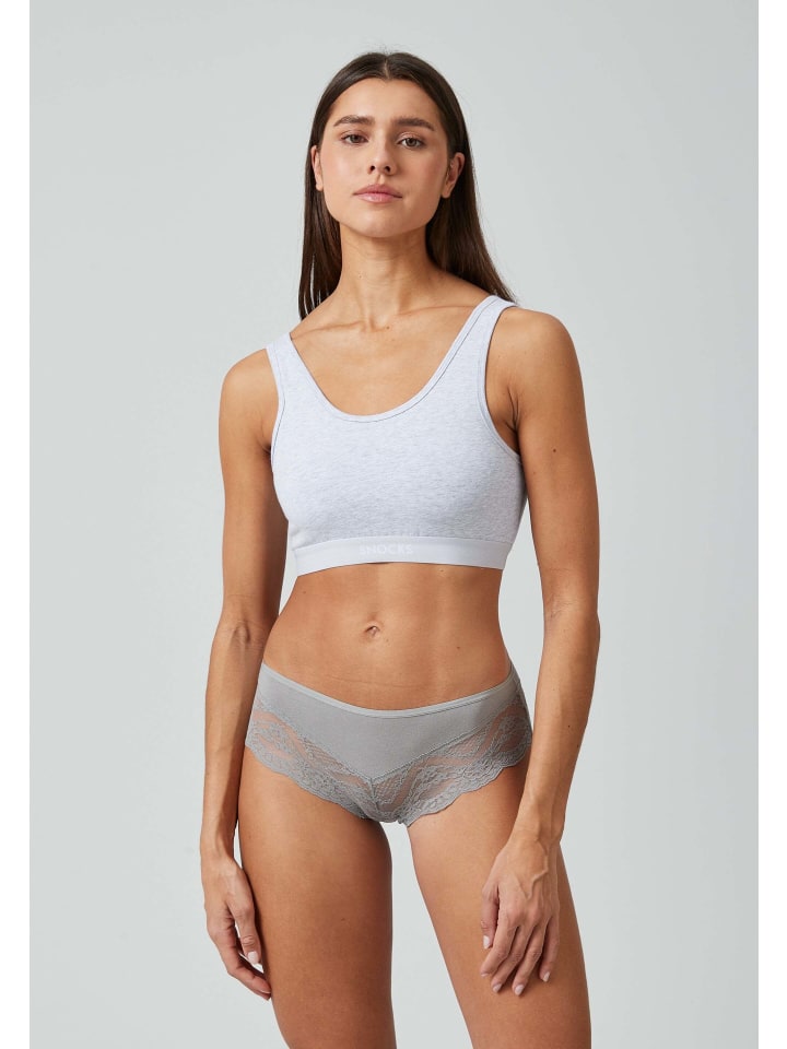 SNOCKS Hipster mit Spitze aus Bio-Baumwolle 3 Stück in Mix (Apricot/Grün/Schwarz) günstig kaufen
