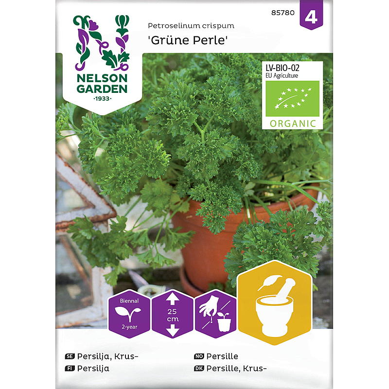 Nelson garden Frø Persille Krus-, Grüne Perle, organic